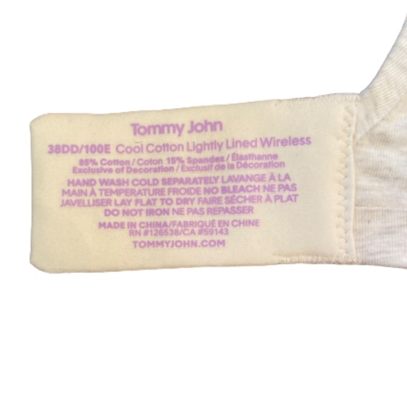 Tommy John Cool Cotton Lightly Lined Wireless Bra - 38DD - Picture 7 of 7